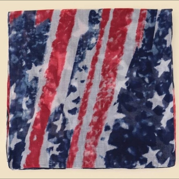 American flag stars stripes red white blue neck head lightweight scarf - Picture 4 of 11